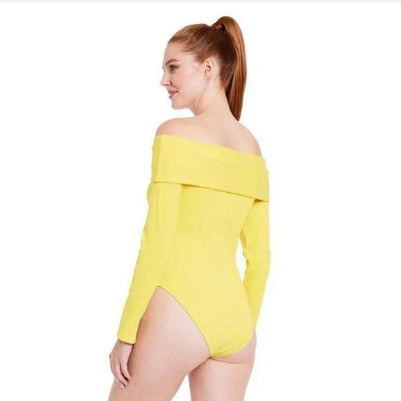 Sergio Hudson X Target Women's Size M Off the Shoulder Bodysuit Yellow - Picture 3 of 10
